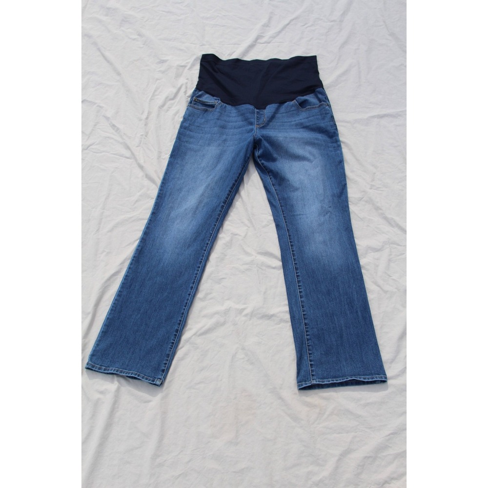 Liz Lange Maternity Bootcut Jeans Women's Size 16 Full Panel Stretch Denim
